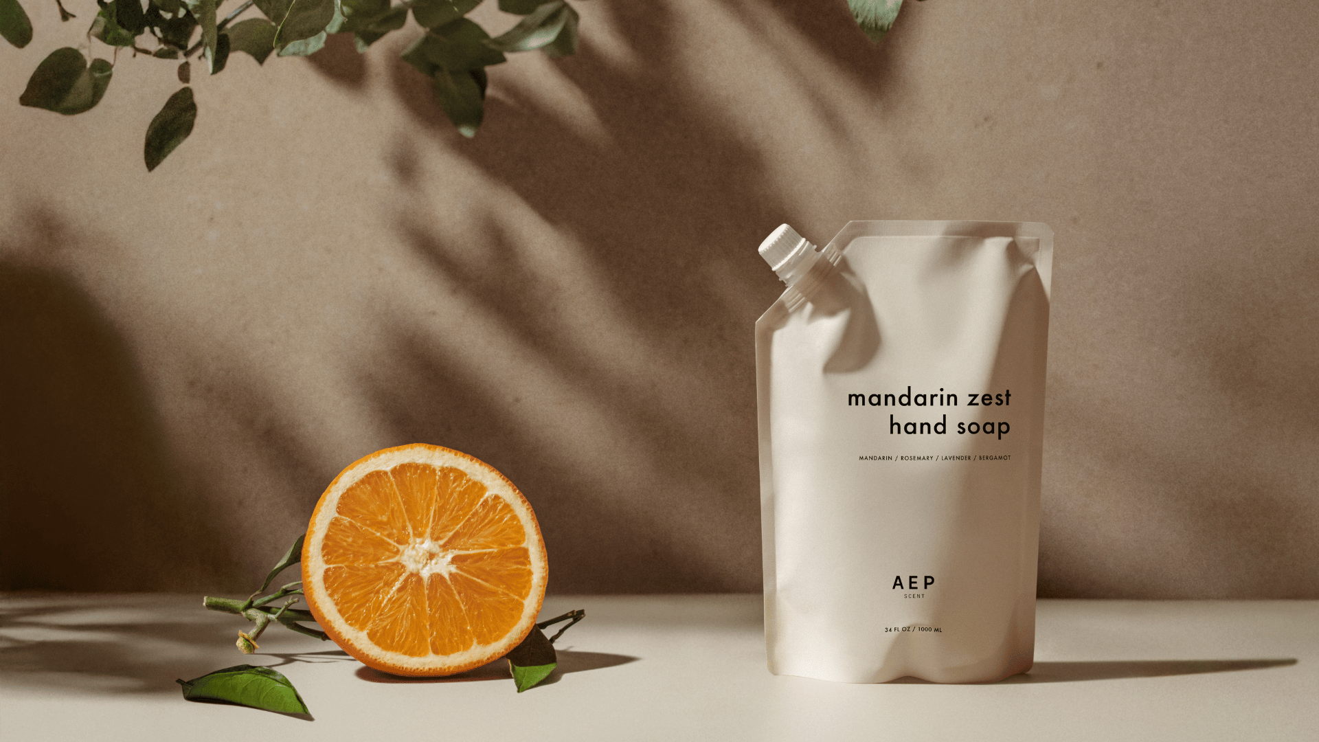 Mandarin zest hand soap banner