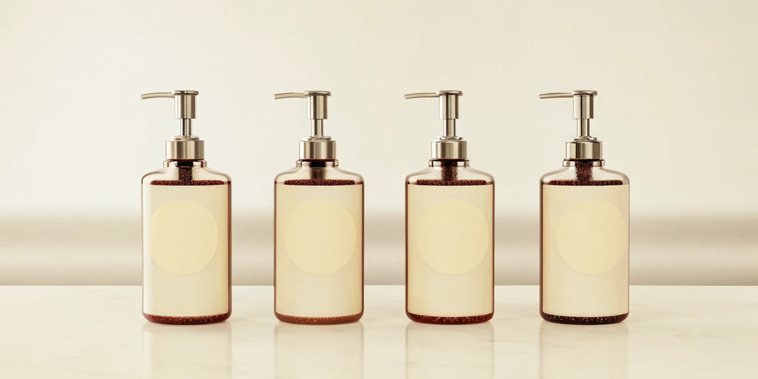 Four of the best glass soap dispensers with steel pumps for a kitchen.