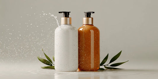 Chic bottles of Aesop alternative body wash with botanical ingredients.