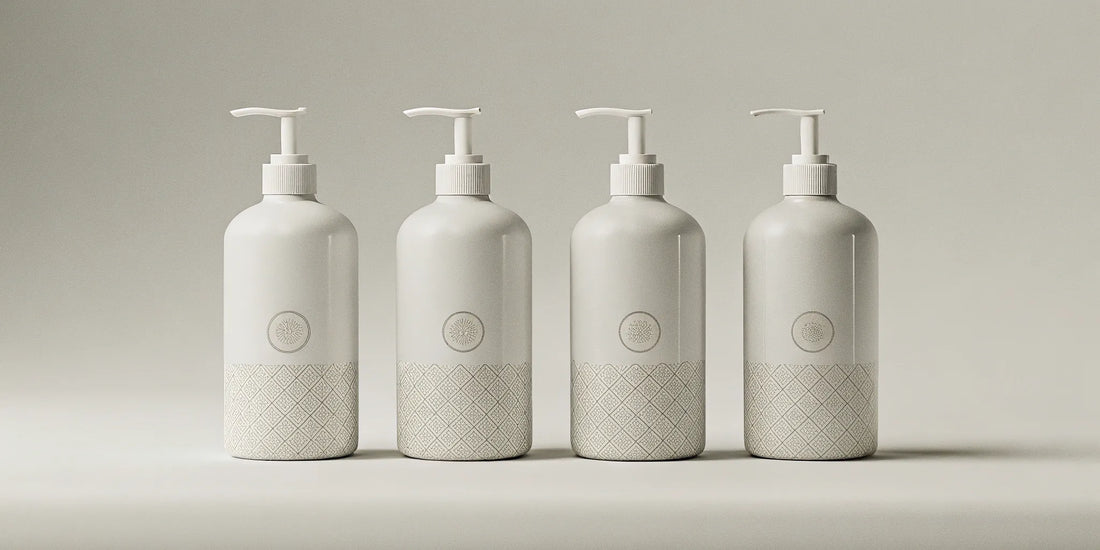 Elegant white pump bottles of the best Diptyque hand soap dupes.