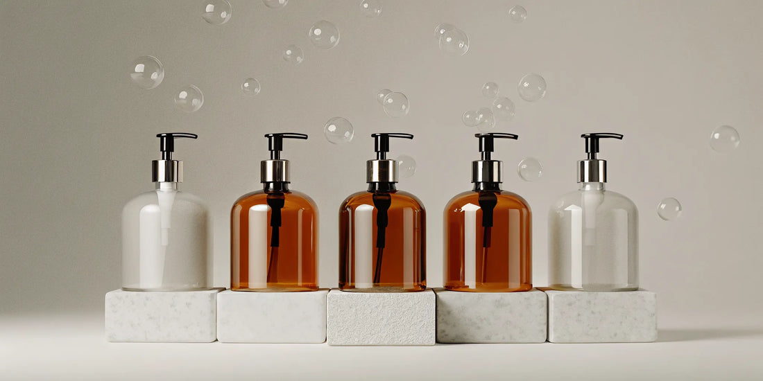 A luxe hand wash bundle with five different pump bottles.