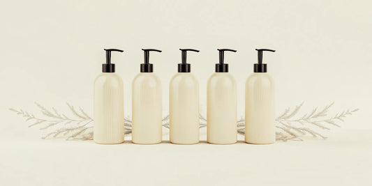 A selection of clean ingredient body wash bottles for glowing skin.