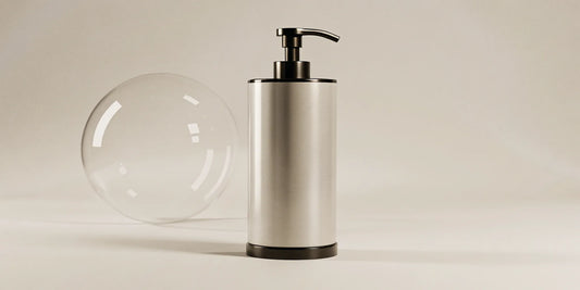 Refillable kitchen soap dispenser with a sleek pump design.