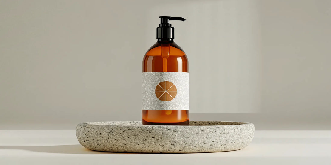 Non toxic hand soap in a premium bathroom with botanical ingredients
