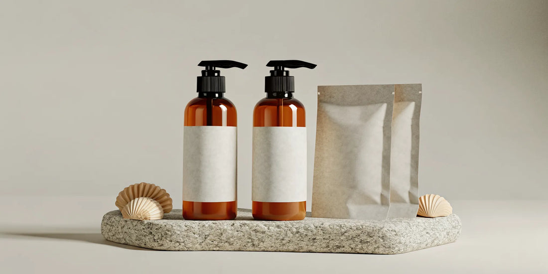Best refillable shower bottles arranged in a refined bathroom