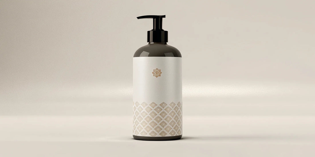 A bottle of body wash from a refill system, a top choice in consumer reviews.