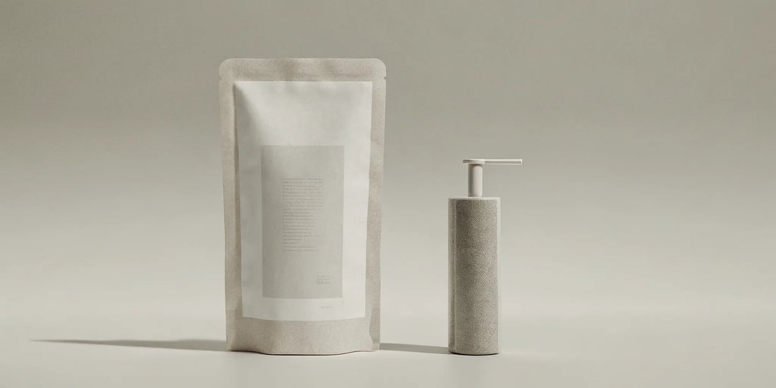 Eco friendly hand soap refill pouch with reusable dispenser