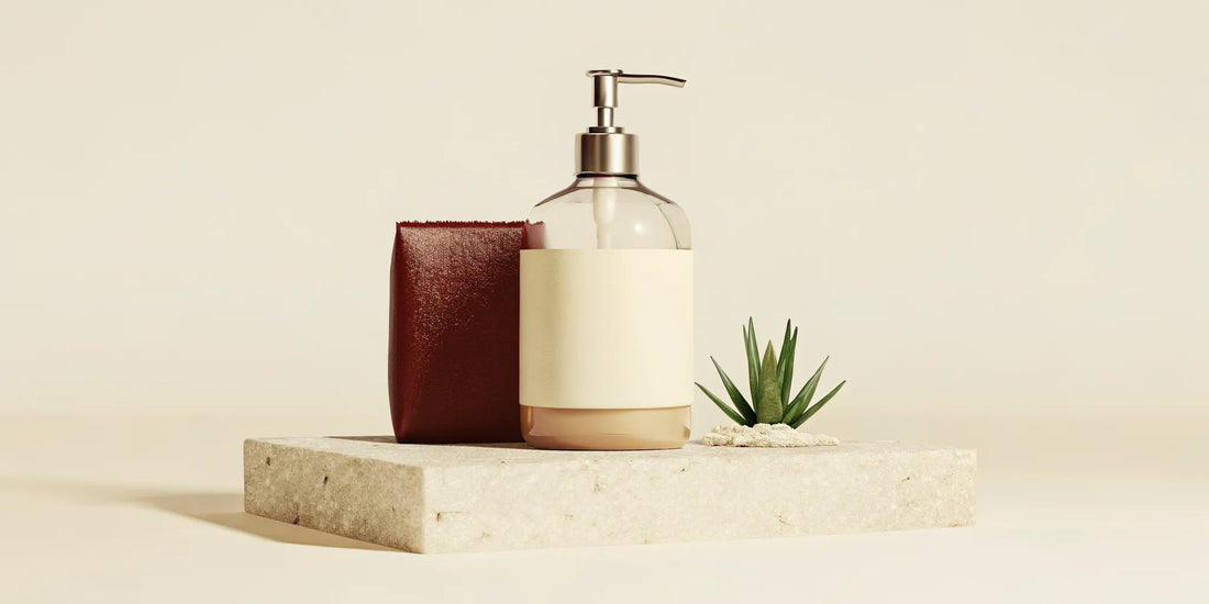 A bottle of natural refill soap for less waste and healthier skin.
