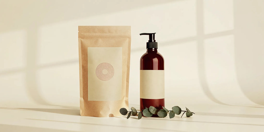 AEP Scent non-toxic luxury body wash on a bathroom counter