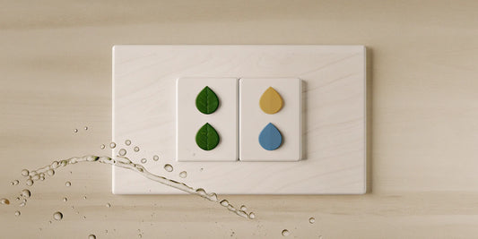 GMP tested soap refill with quality icons like a leaf and water drop.