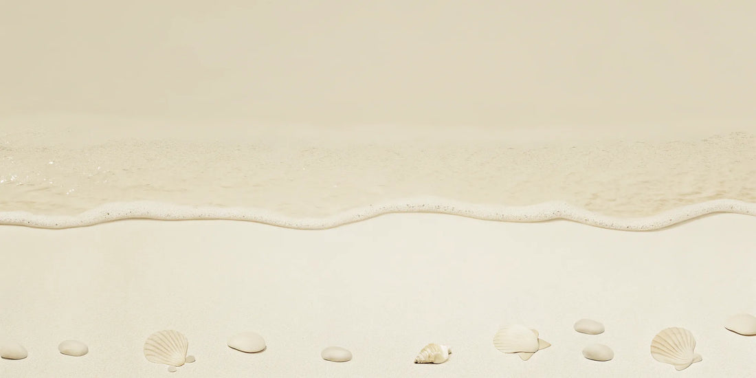 Natural sea salt on a beach, the key ingredient for an eco-friendly hand soap refill.
