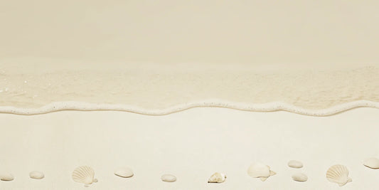 Natural sea salt on a beach, the key ingredient for an eco-friendly hand soap refill.