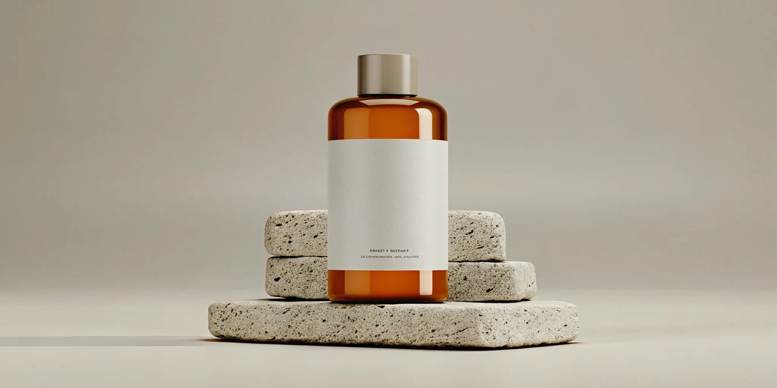 A reusable bottle of fragrance free body wash, part of a sustainable refill system for sensitive skin.